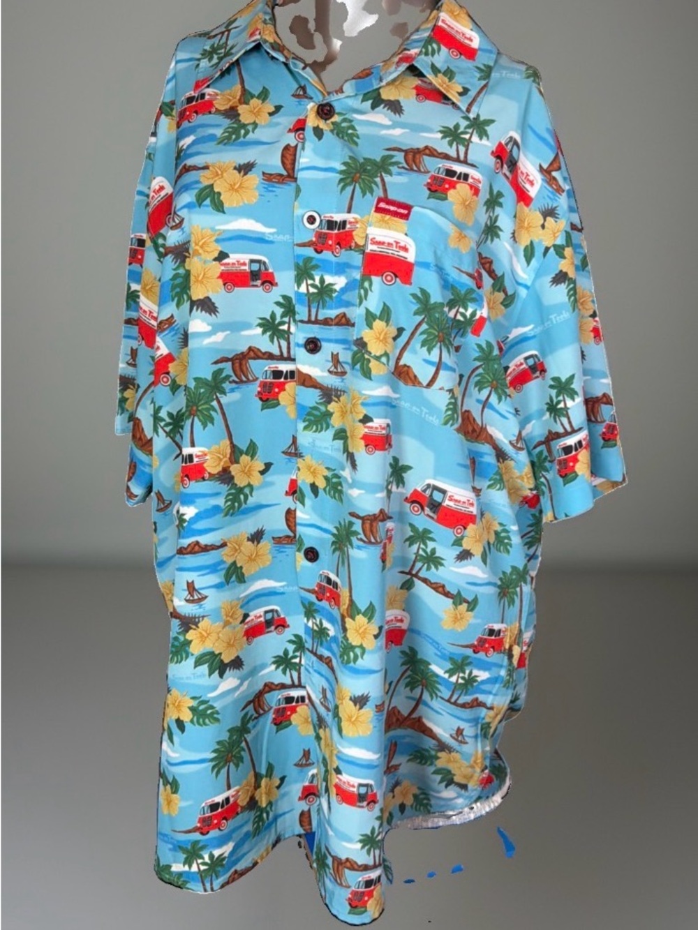 Dixxon Limited Edition Snap XL Mens Tropical Blue Top with Surf Van Print